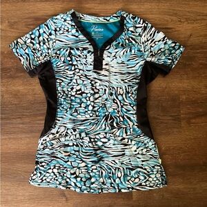 Healing Hands Zebra Print Srub Top